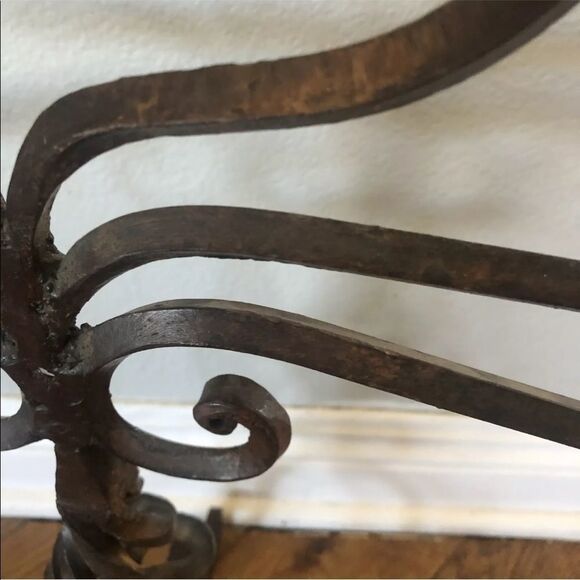 WROUGHT IRON RUST COLOR ARTE DE MEXICO CANDELABRA/CANDLE HOLDER 23” TALL - Picture 3 of 8